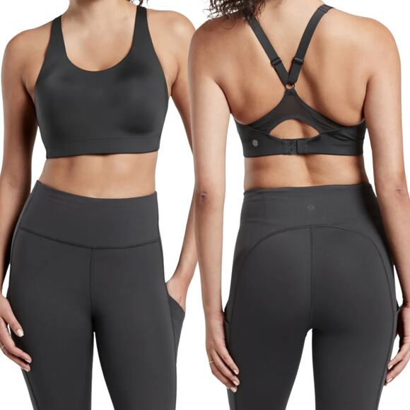 Athleta Black High Impacts Advance Wireless Sports Bra w/ Adjustable Straps -34D - Picture 1 of 6